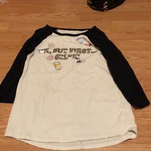 A black and white T shirt